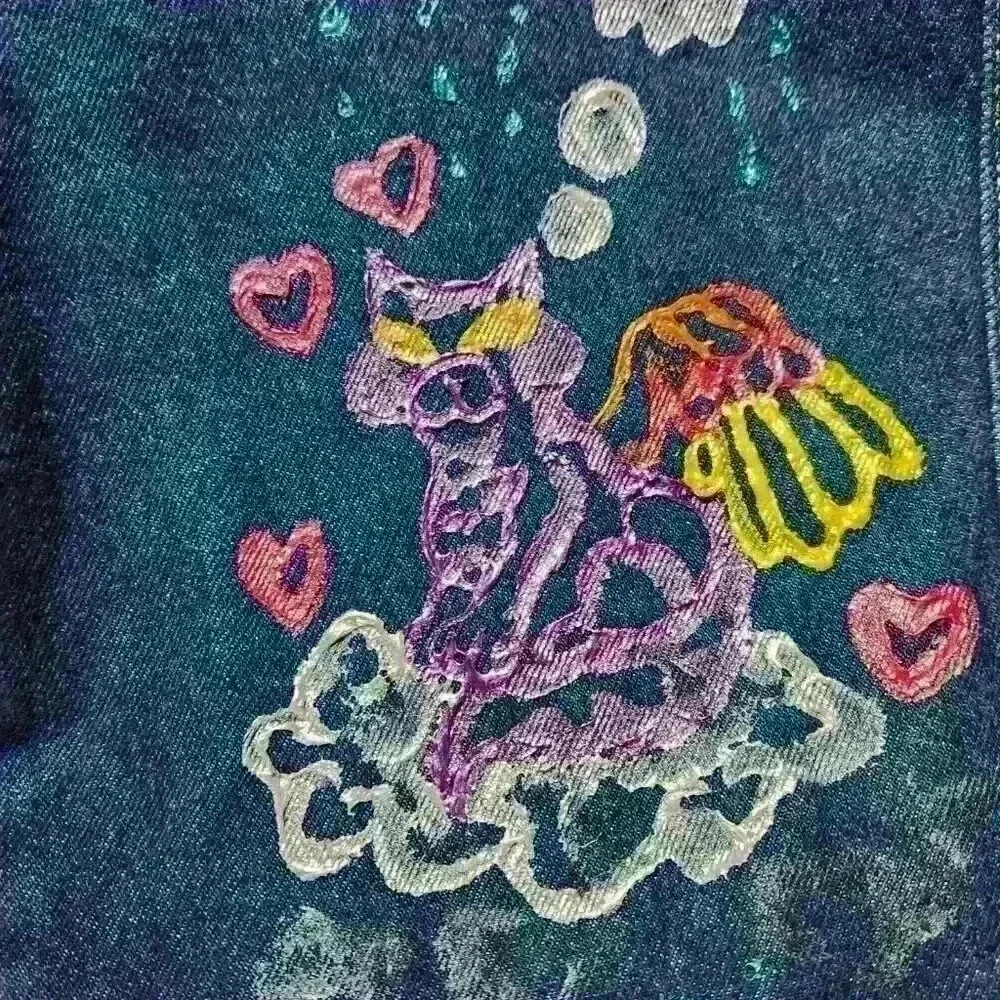 Vintage 90s crazy mom jeans with bedazzled Lisa Frank animals ✦ kidcore jeans ✦ - Picture 8 of 16